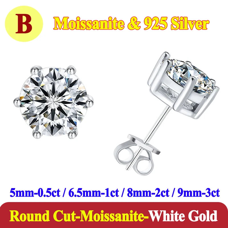 Luxury 0.5-3 Carats Marquise Heart Pear Moissanite Women Diamond Earring