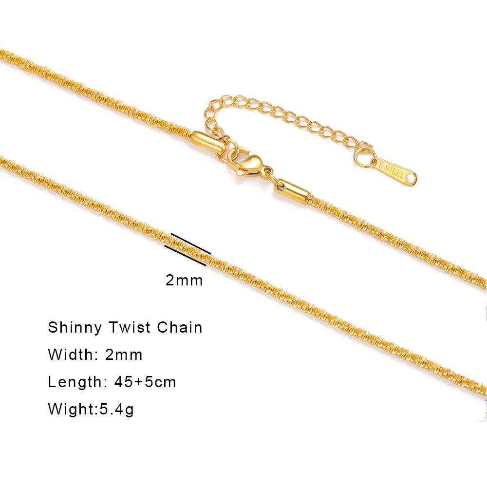 Gold Color Chain Necklace Women Minimalist Cuban Paperclip