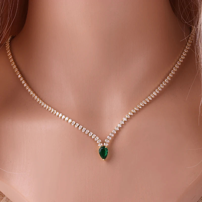 High Quality Iced Out Chain Water Drop Cubic Zirconia