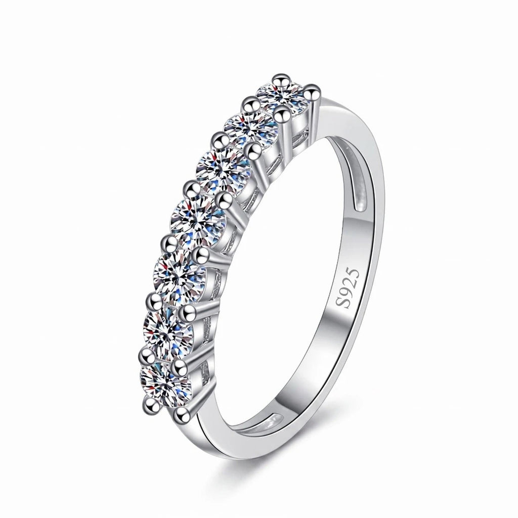 0.7CT 3mm Gemstone Moissanite Rings Classics for Women 925 Sterling Silver Wedding Diamonds Band Stackable Ring White Gold