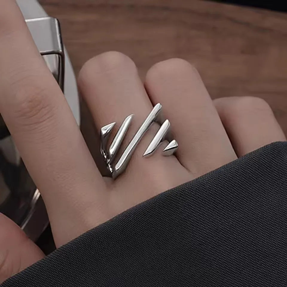 925 Sterling Silver Irregular Ring for Women Geometry Versatile Minimalism