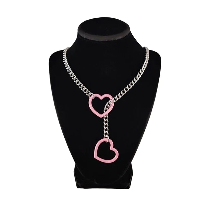 Heart O-ring Slip Chain For Women Y-Necklace