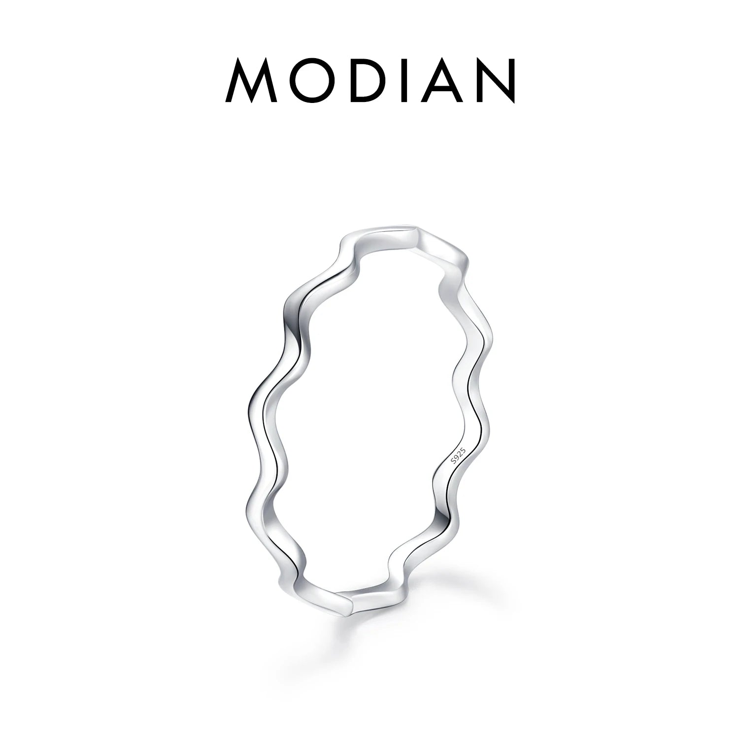 Sterling Silver Stackable Ring Classic Wave Geometric