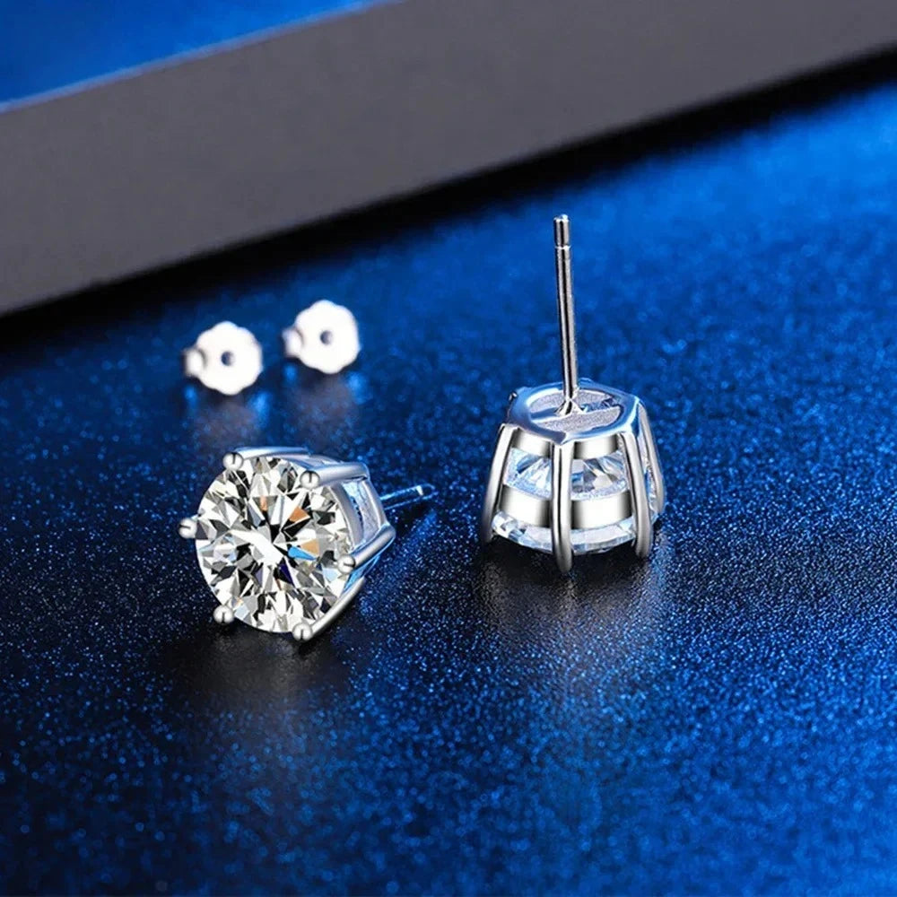 Angel S925 Sterling Silver D Color Moissanite Earrings