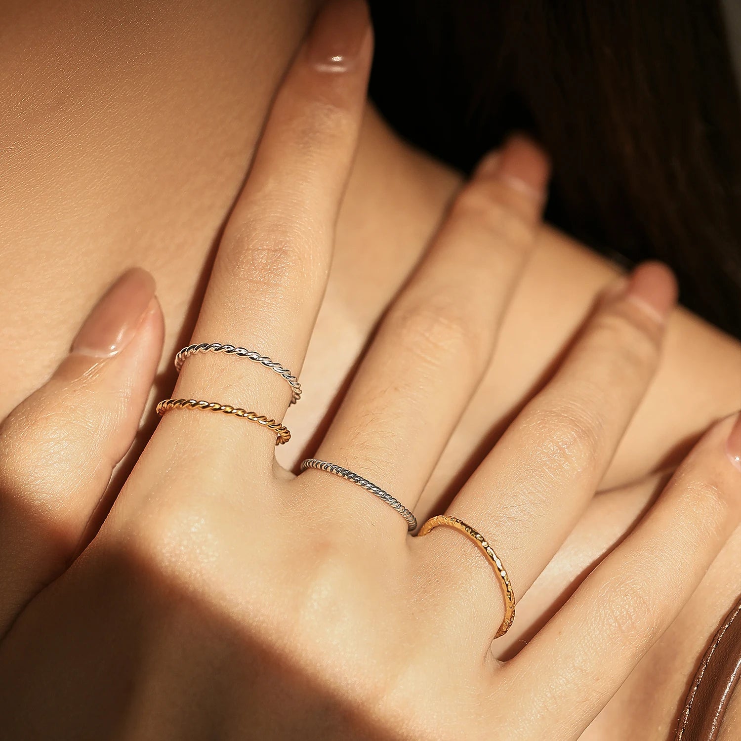 Sterling Silver Stackable Ring Classic Wave Geometric