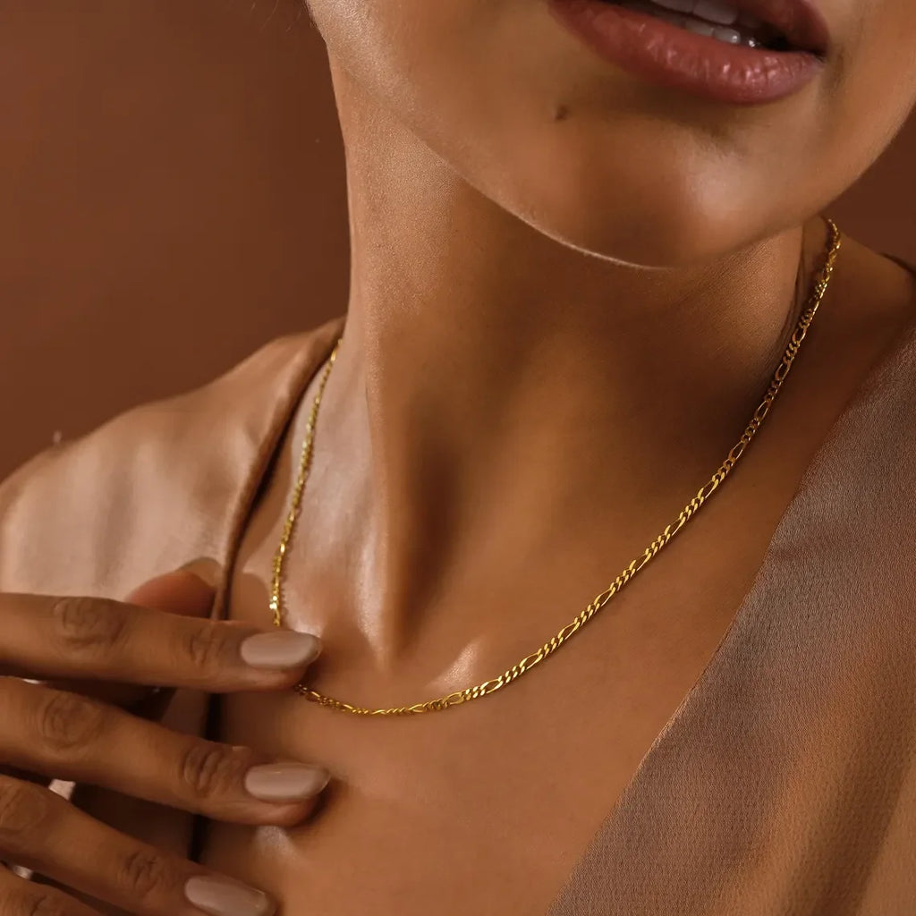 Gold Color Chain Necklace Women Minimalist Cuban Paperclip