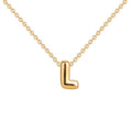Dainty Mini Bubble Letter Necklace Gold Plated