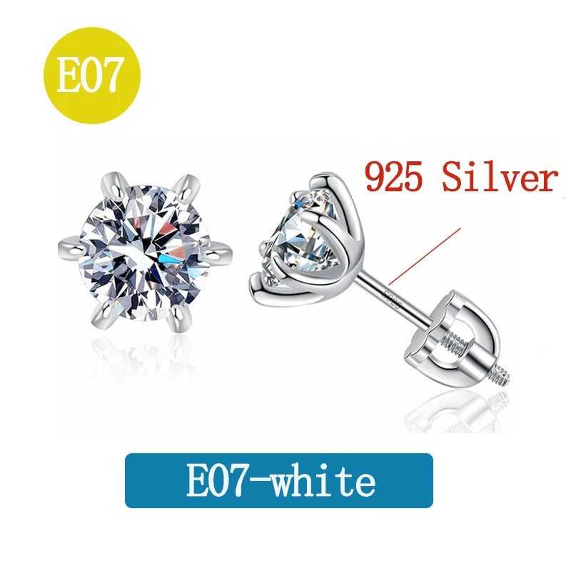 Various Styles Moissanite Earring for Women Original 925 Sterling Silver Jewelry Eye-catching Women's Moissanite Diamond Earring