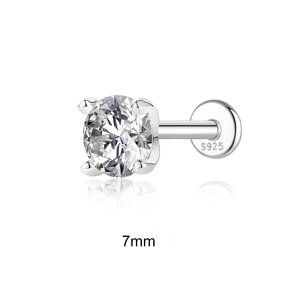 0.5-1.2 Carat D Color Moissanite Ear Stud Earrings For Women 925 Sterling Silver Sparkling