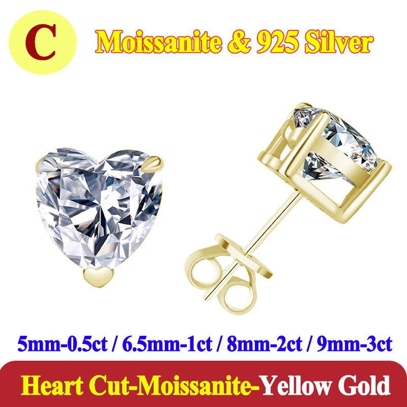 Luxury 0.5-3 Carats Marquise Heart Pear Moissanite Women Diamond Earring