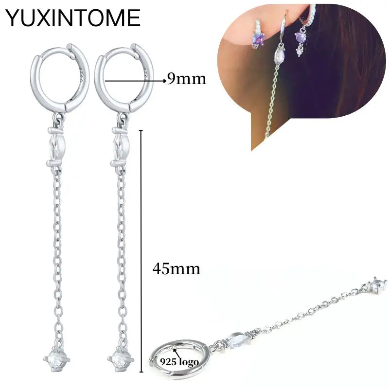 Sterling Silver White Crystal Earrings