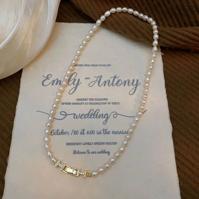 100% Natural Freshwater Pearl 14K Gold Filled Lady Necklace