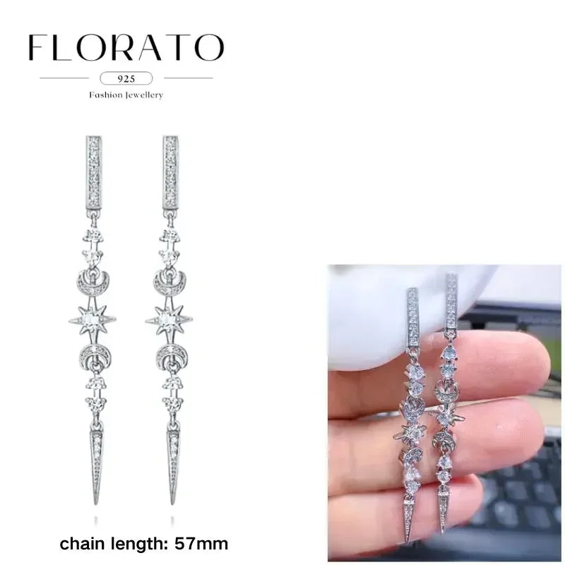 Earrings Chain Tassel Pendant Zircon