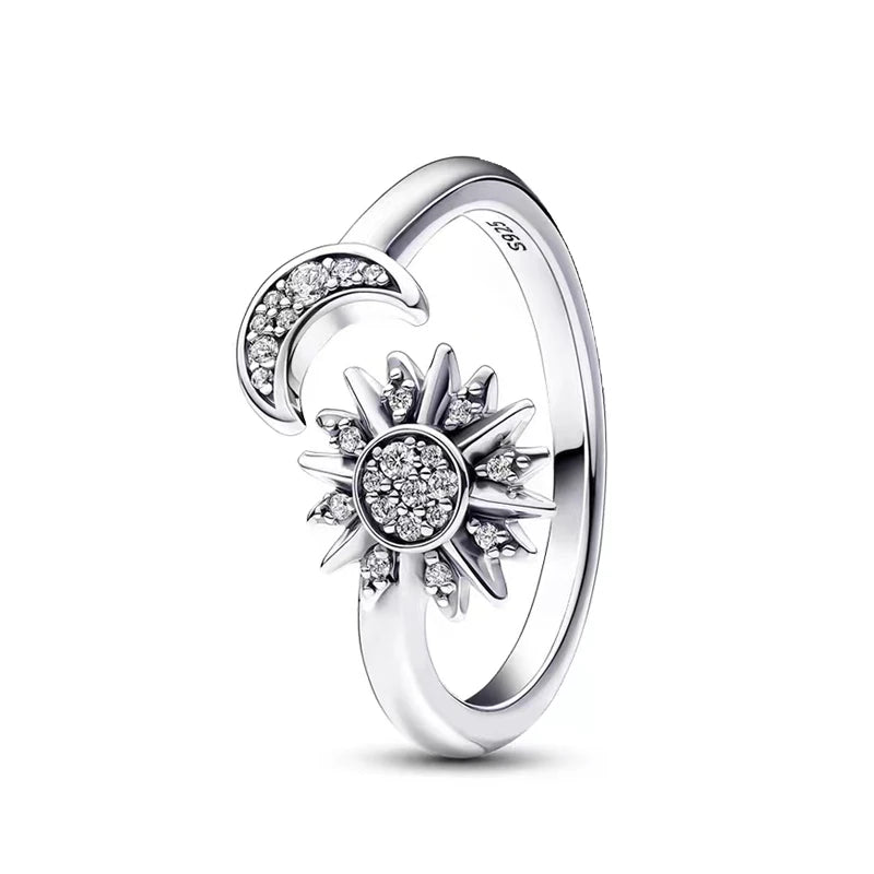 925 Sterling Silver Red Luminous firefly Heart Stone Snowflake Daisy