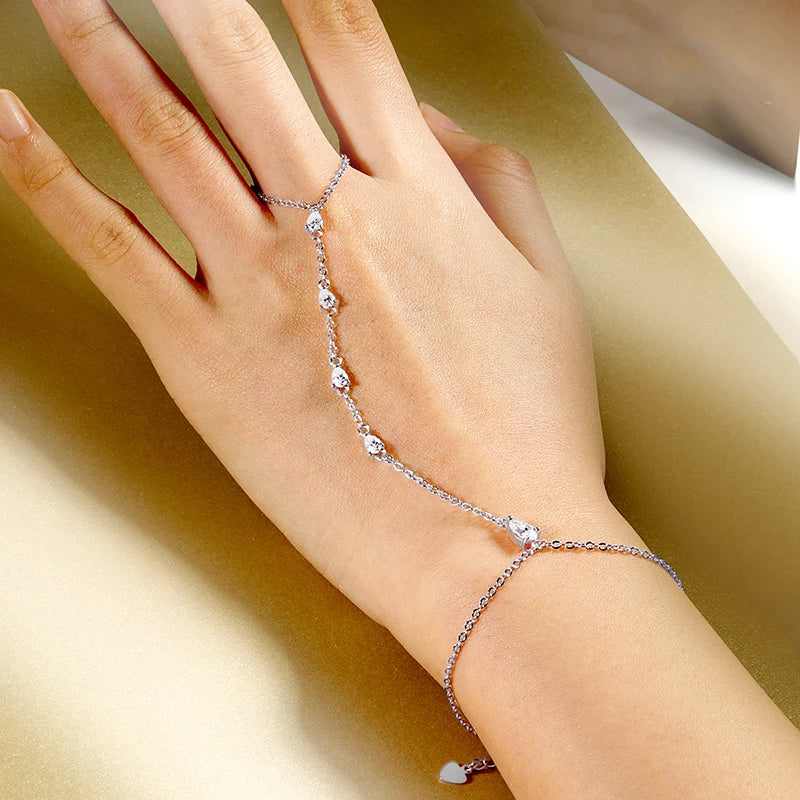Moissanite Luxury Chain Lab Diamond S925 Sterling Silver Plated 18K Jewelry