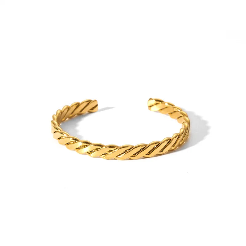 Waterproof Cubic Zirconia Bangles Stainless Steel Bracelets Tarnish Free  Jewelry for Women