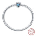 Bracelet Silver 925  17-20CM Star Moon Sun Four Leaf Clover Green Zircon