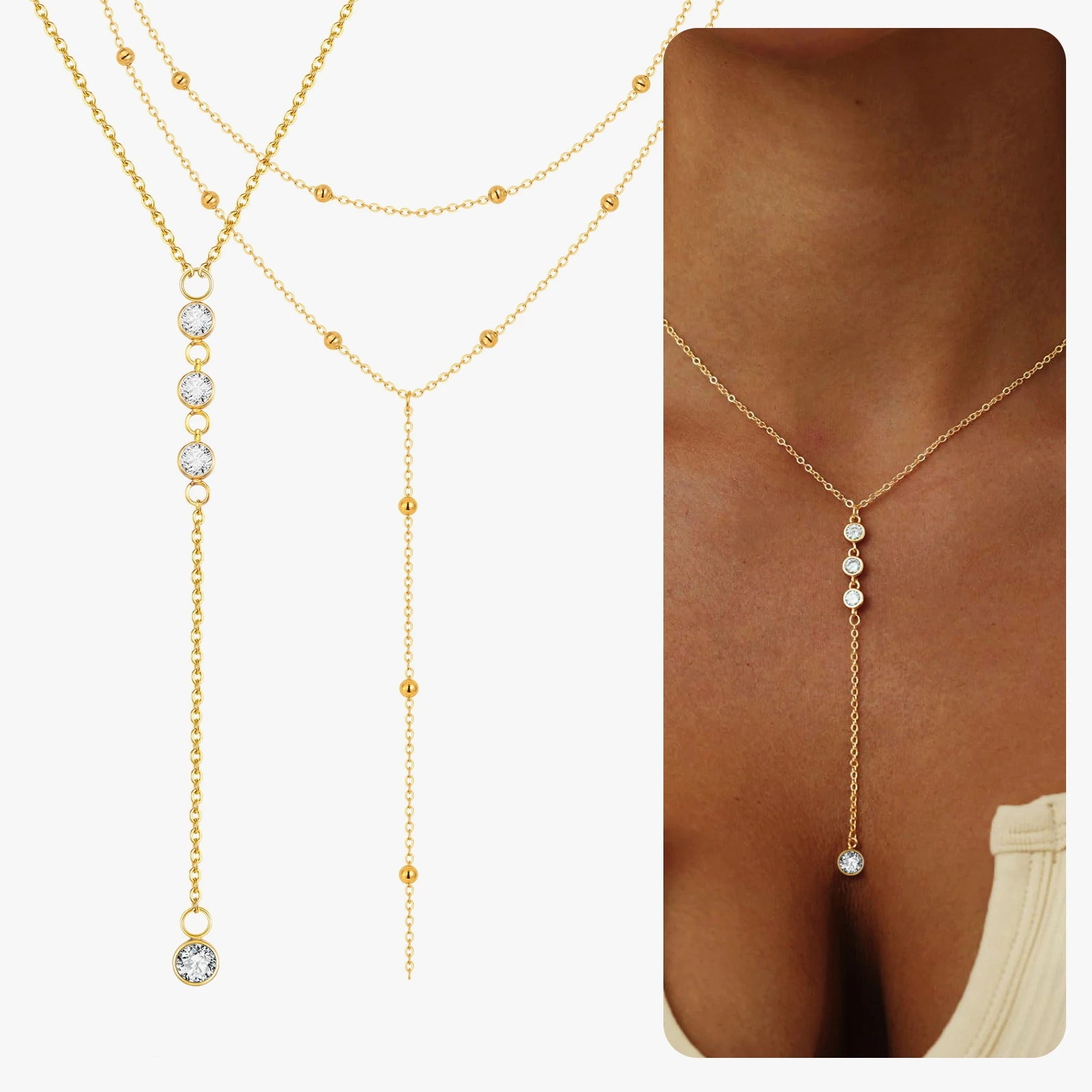 18k Gold Plated Y Lariat