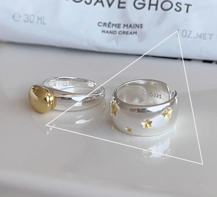 925 Sterling Silver Irregular Ring for Women Geometry Versatile Minimalism