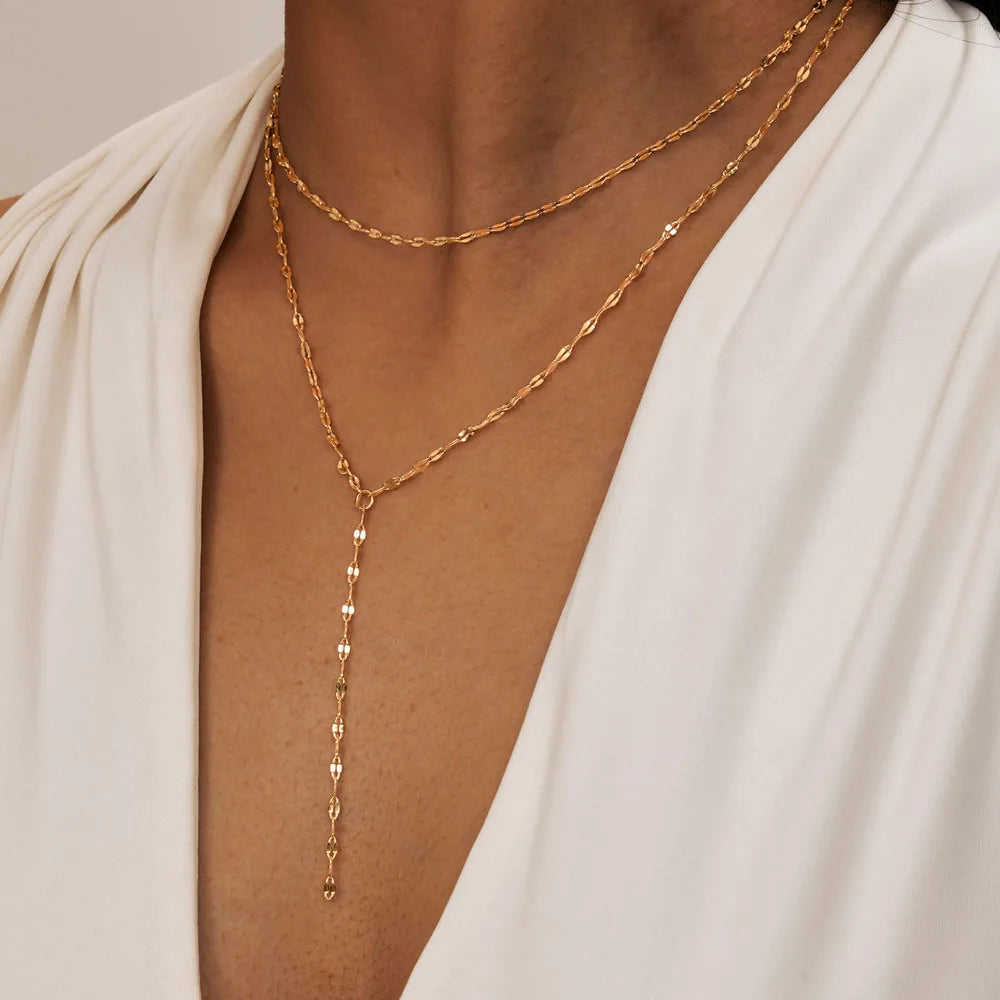 18k Gold Plated Y Lariat