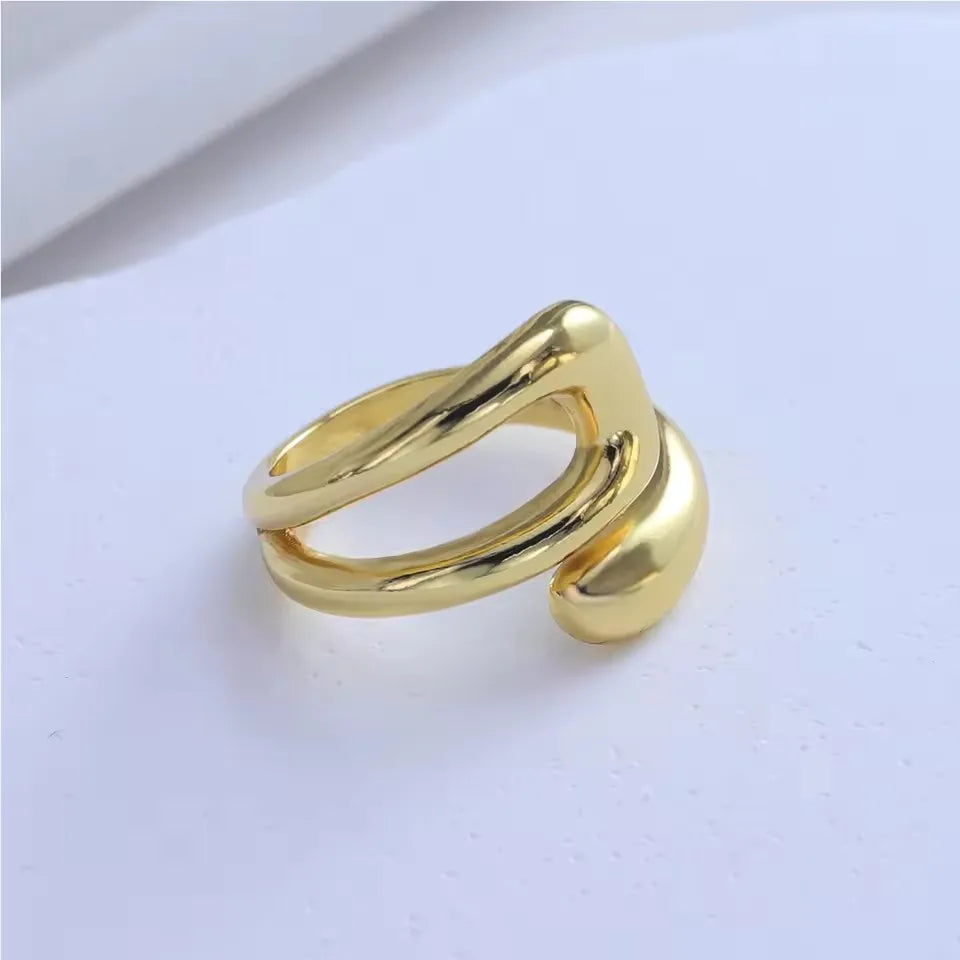 925 Sterling Silver Irregular Ring for Women Geometry Versatile Minimalism