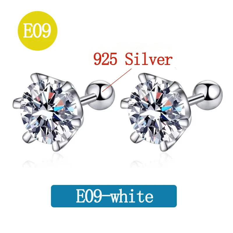 Various Styles Moissanite Earring for Women Original 925 Sterling Silver Jewelry Eye-catching Women's Moissanite Diamond Earring