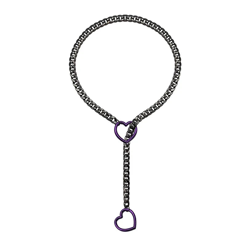 Heart O-ring Slip Chain For Women Y-Necklace