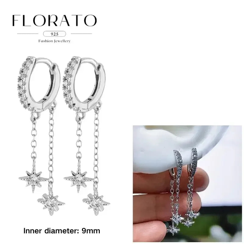 Earrings Chain Tassel Pendant Zircon