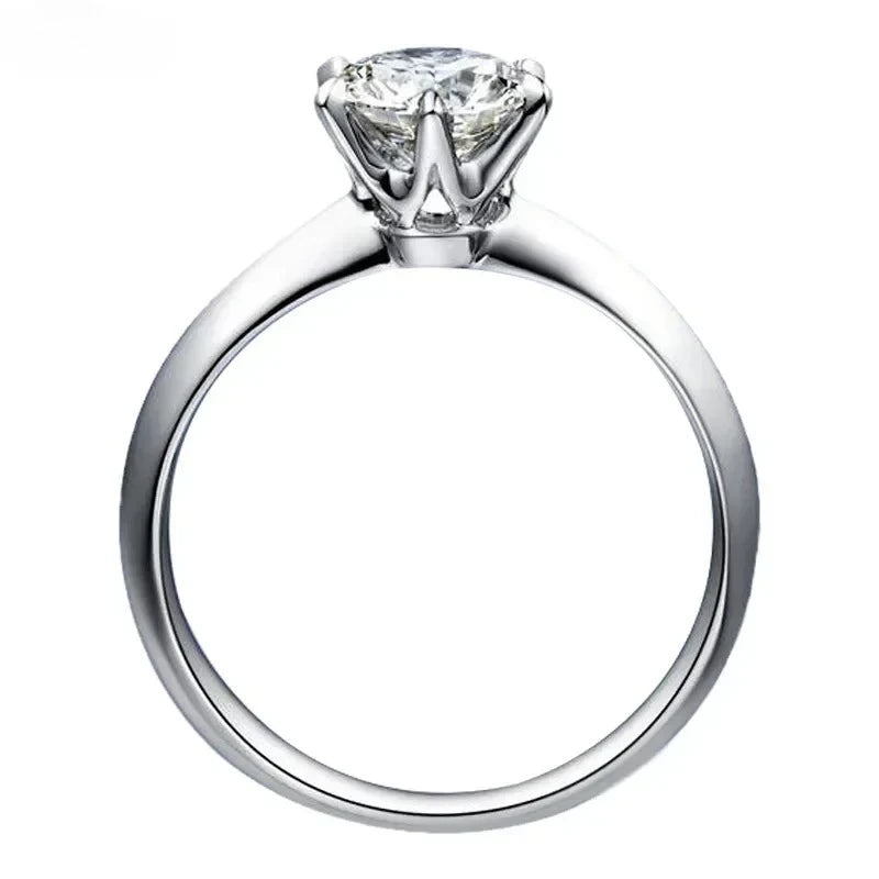 Classic D Moissanite Six Claw Ring S925 Sterling Silver