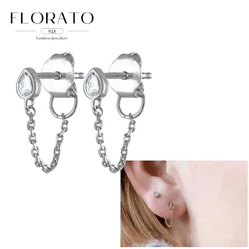 Earrings Chain Tassel Pendant Zircon