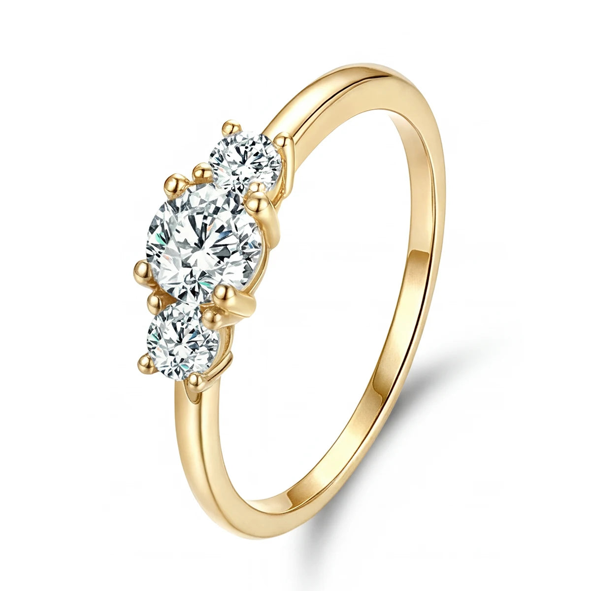925 Sterling Silver Gorgeous Shiny Round Zircon Ring
