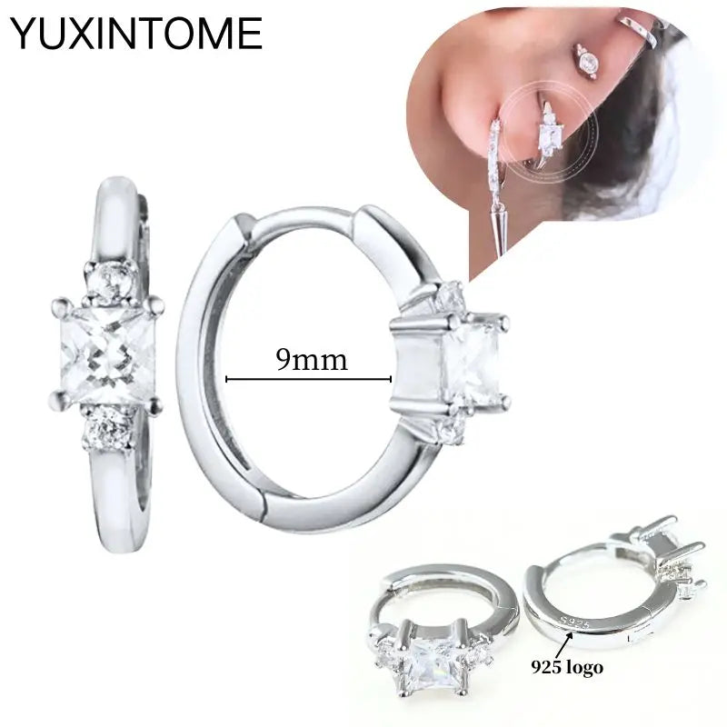 Sterling Silver White Crystal Earrings