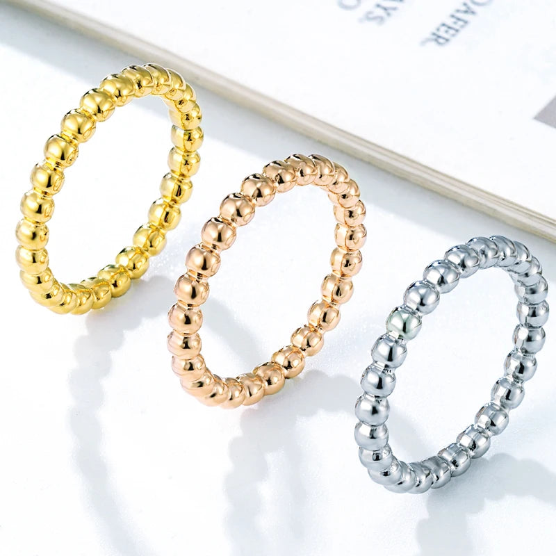 Gold Color Beads Ring For Women