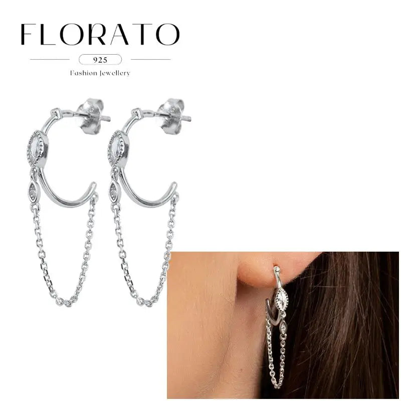Earrings Chain Tassel Pendant Zircon