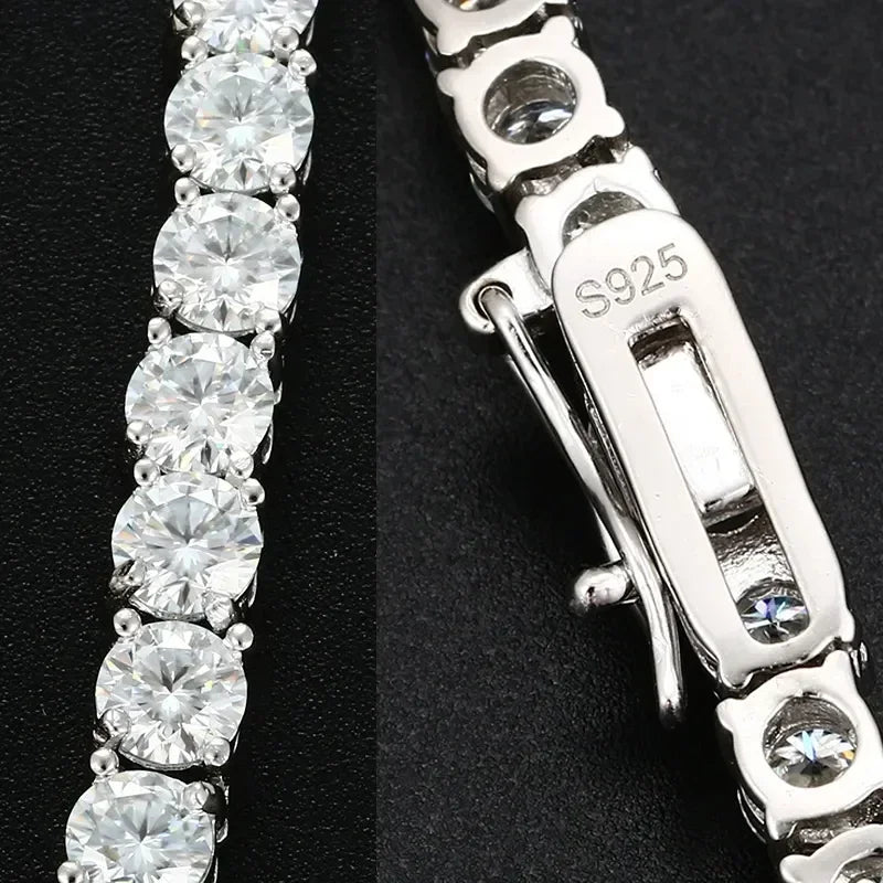 lab created moissanite tennis chain moissanite jewelry set strling silver