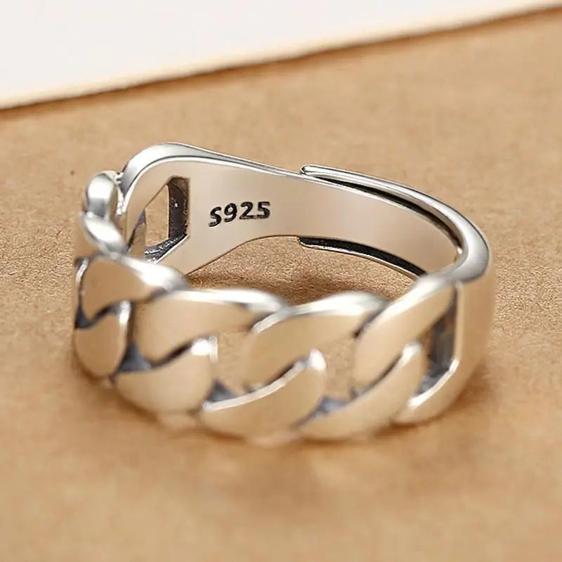 925 Sterling Silver Irregular Ring for Women Geometry Versatile Minimalism