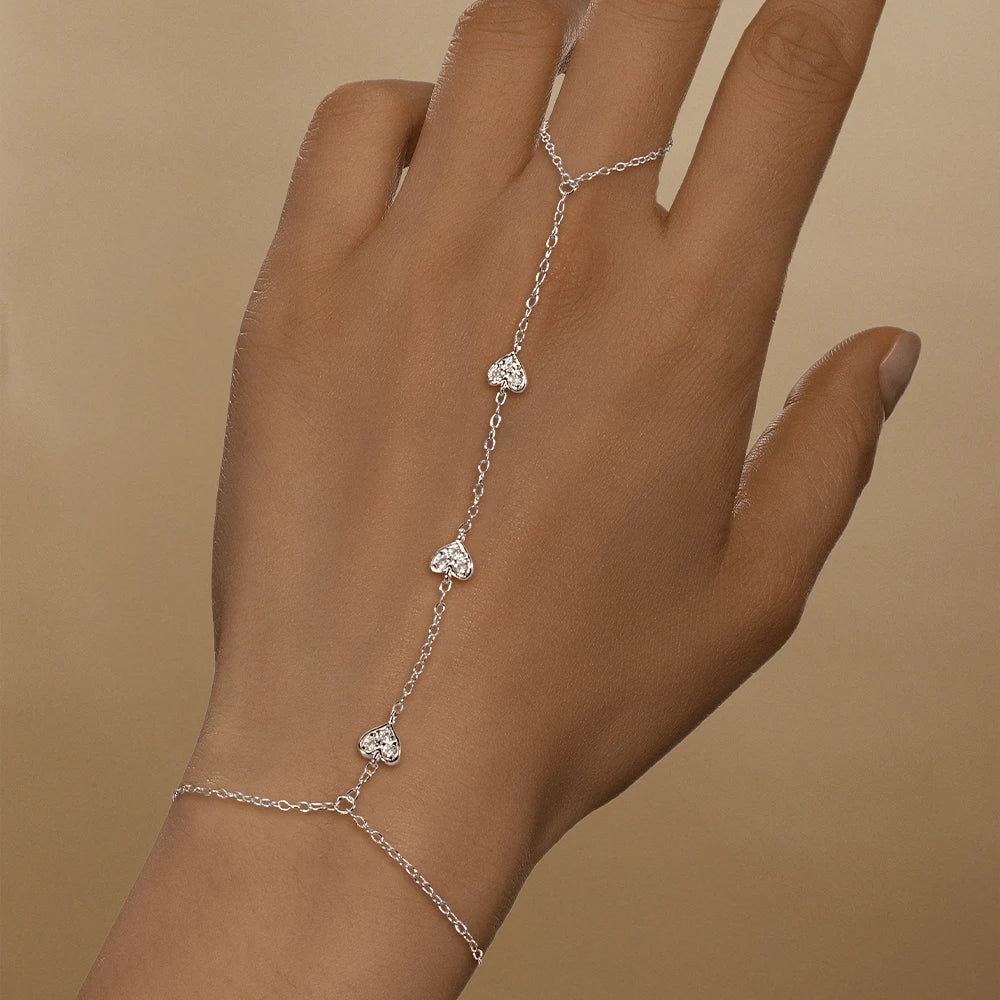 Sterling Silver INS Horse's Eye Zircon Charm Bracelet