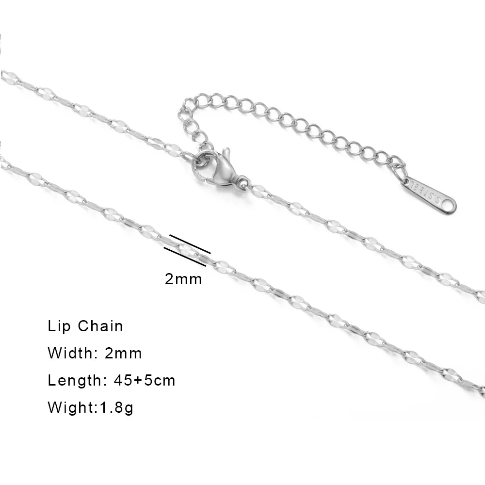 Gold Color Chain Necklace Women Minimalist Cuban Paperclip