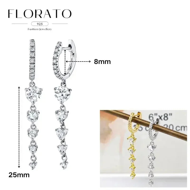 Earrings Chain Tassel Pendant Zircon