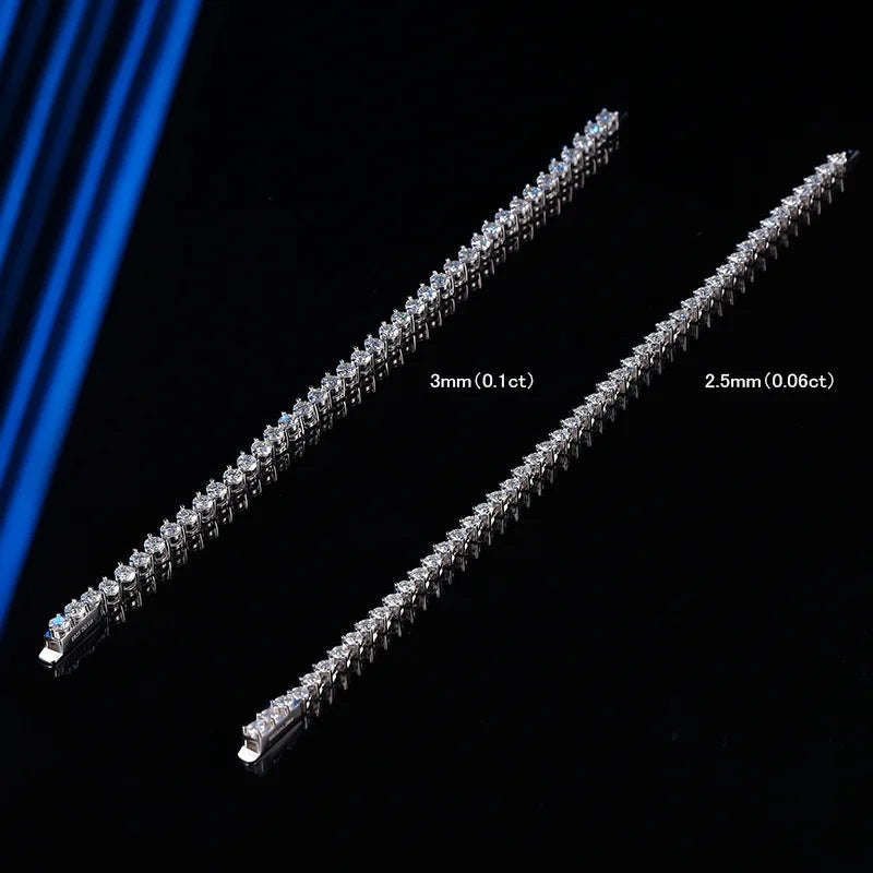 3 Claw Setting D Color VVS1 Full Paved Moissanite Tennis Bracelet