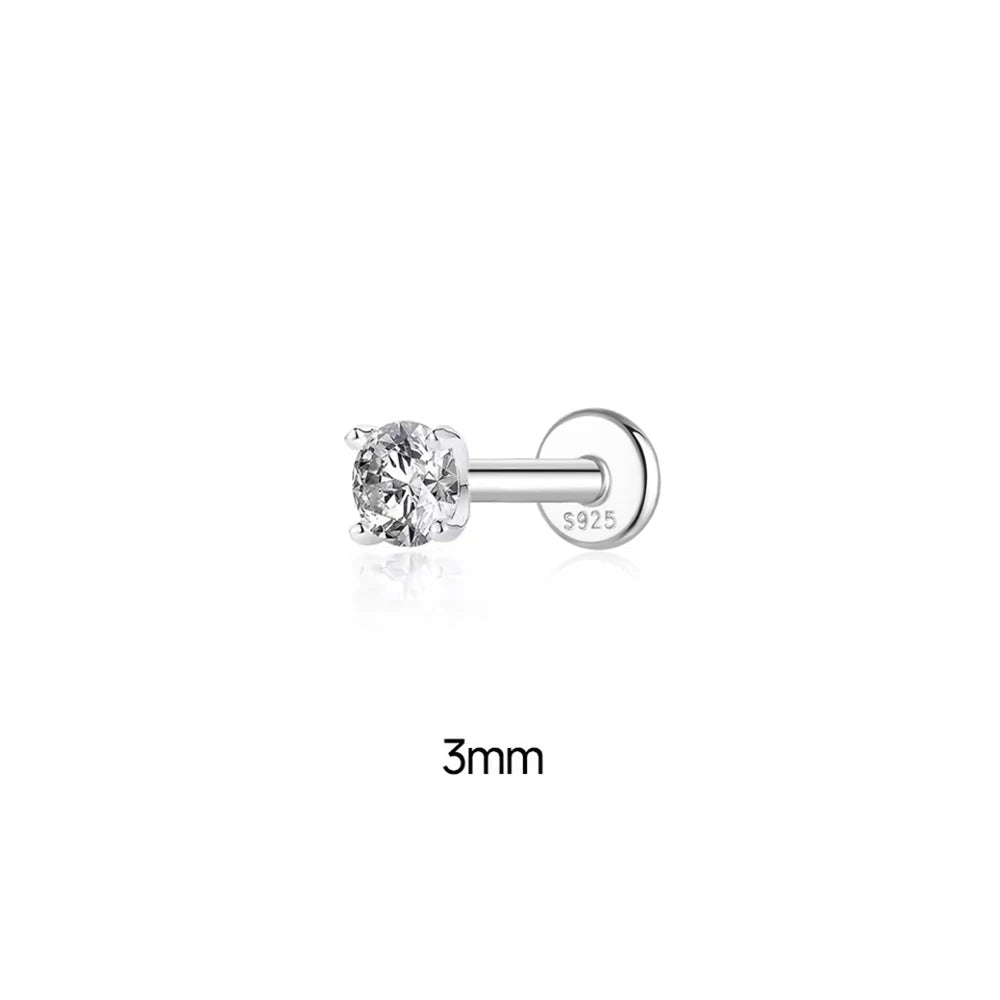 0.5-1.2 Carat D Color Moissanite Ear Stud Earrings For Women 925 Sterling Silver Sparkling