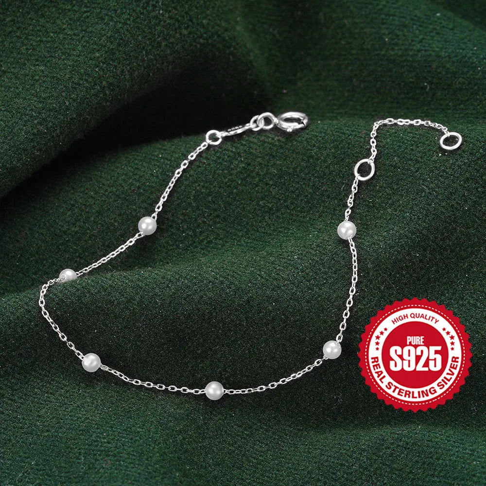 Sterling Silver INS Horse's Eye Zircon Charm Bracelet