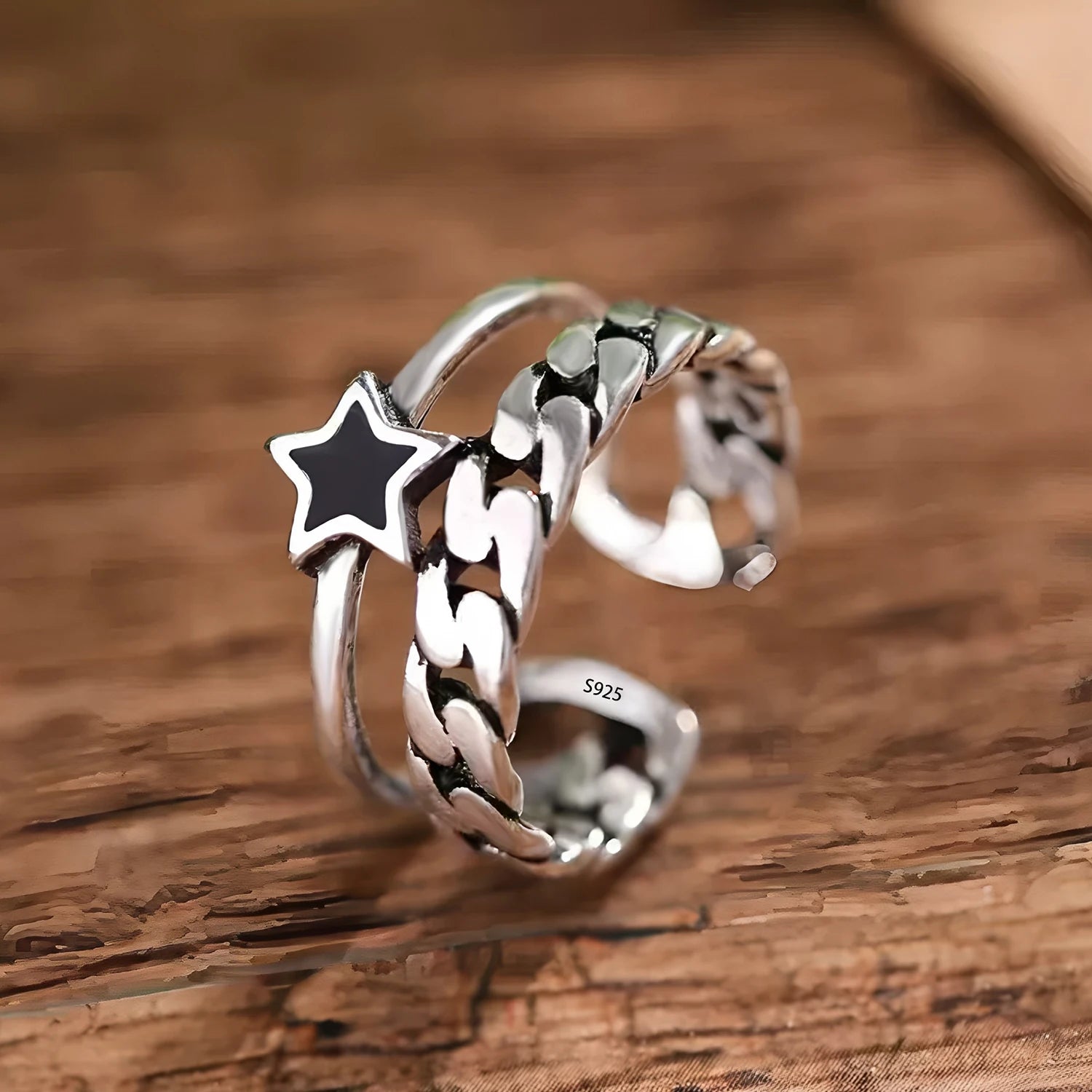 925 Sterling Silver Irregular Ring for Women Geometry Versatile Minimalism