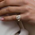 Moissanite Rings 14K Rose Gold Vintage White