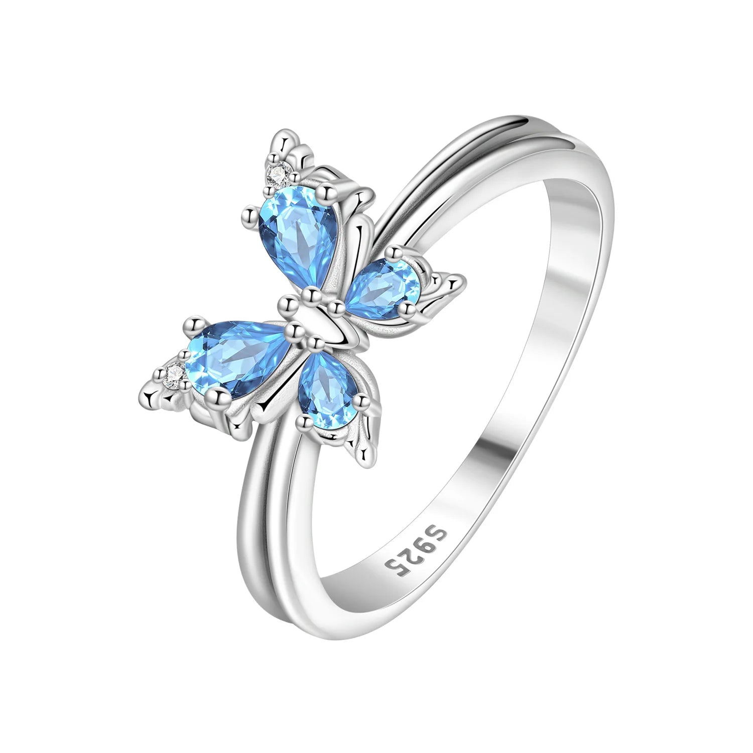 Original 925 Sterling Silver Simple Colorful Zircon