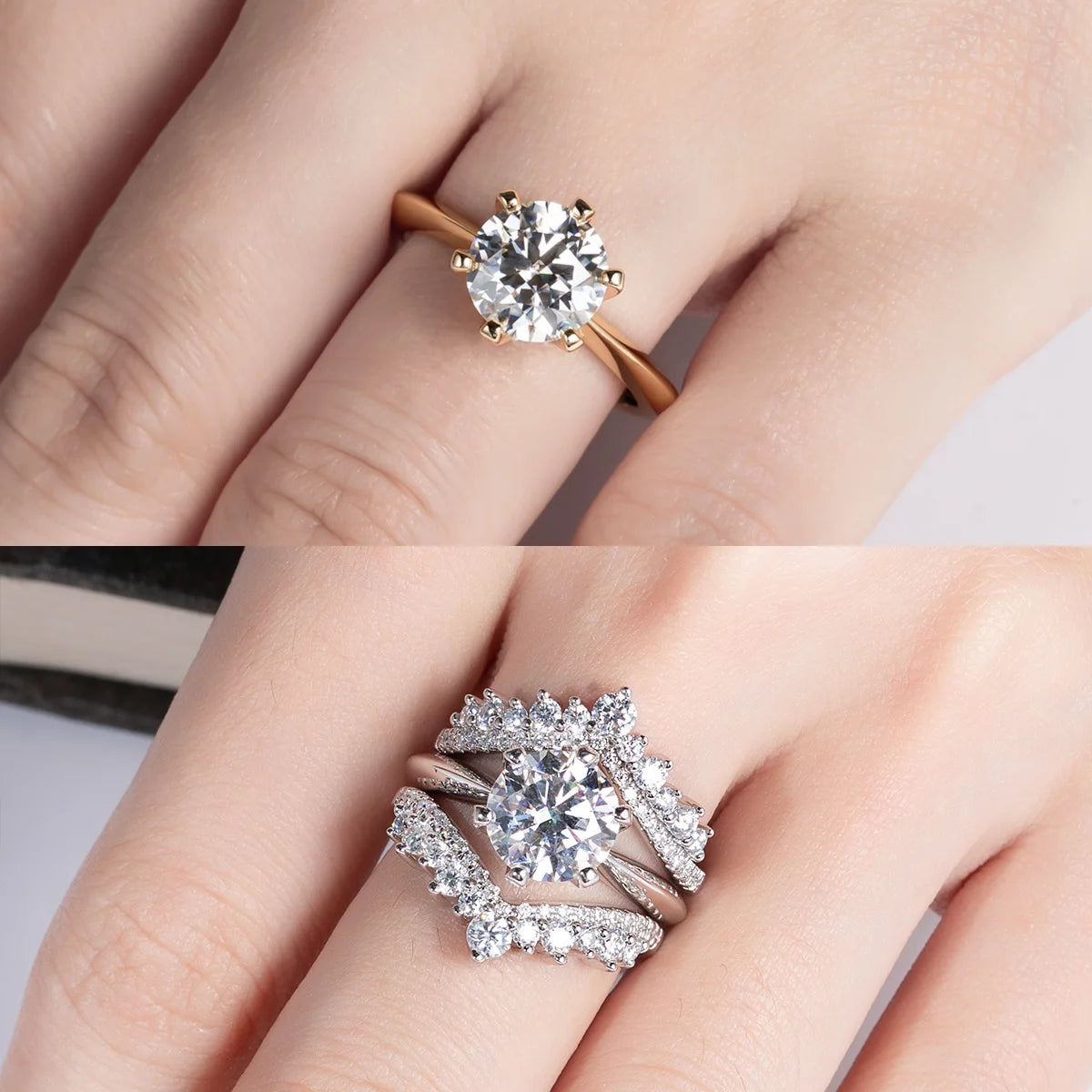 1‑5CT D Color VVS1 Moissanite Ring