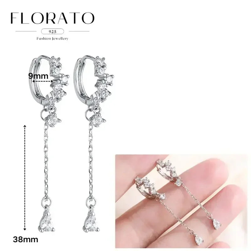 Earrings Chain Tassel Pendant Zircon