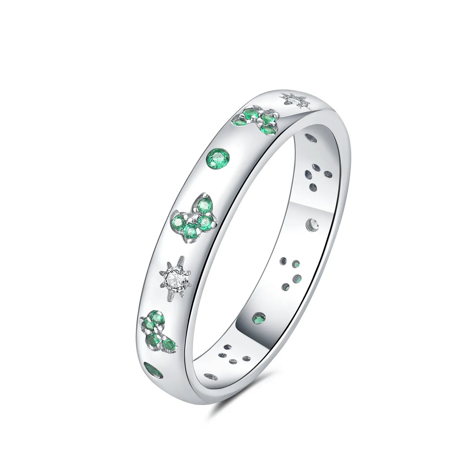 Original 925 Sterling Silver Simple Colorful Zircon