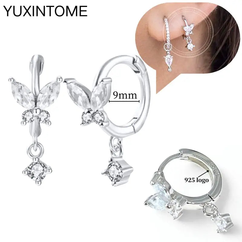 Sterling Silver White Crystal Earrings