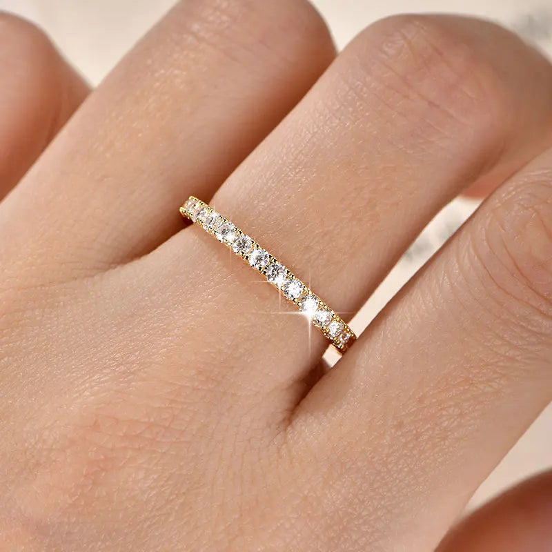 14k Gold Filled Lab Created 2mm Moissanite Eternity Ring